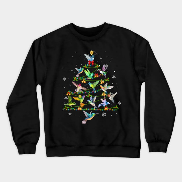Cute Hummingbird Christmas Tree Xmas Gift Crewneck Sweatshirt by Simpsonfft